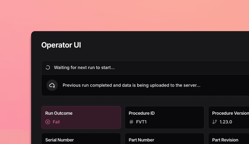 TofuPilot Operator UI header